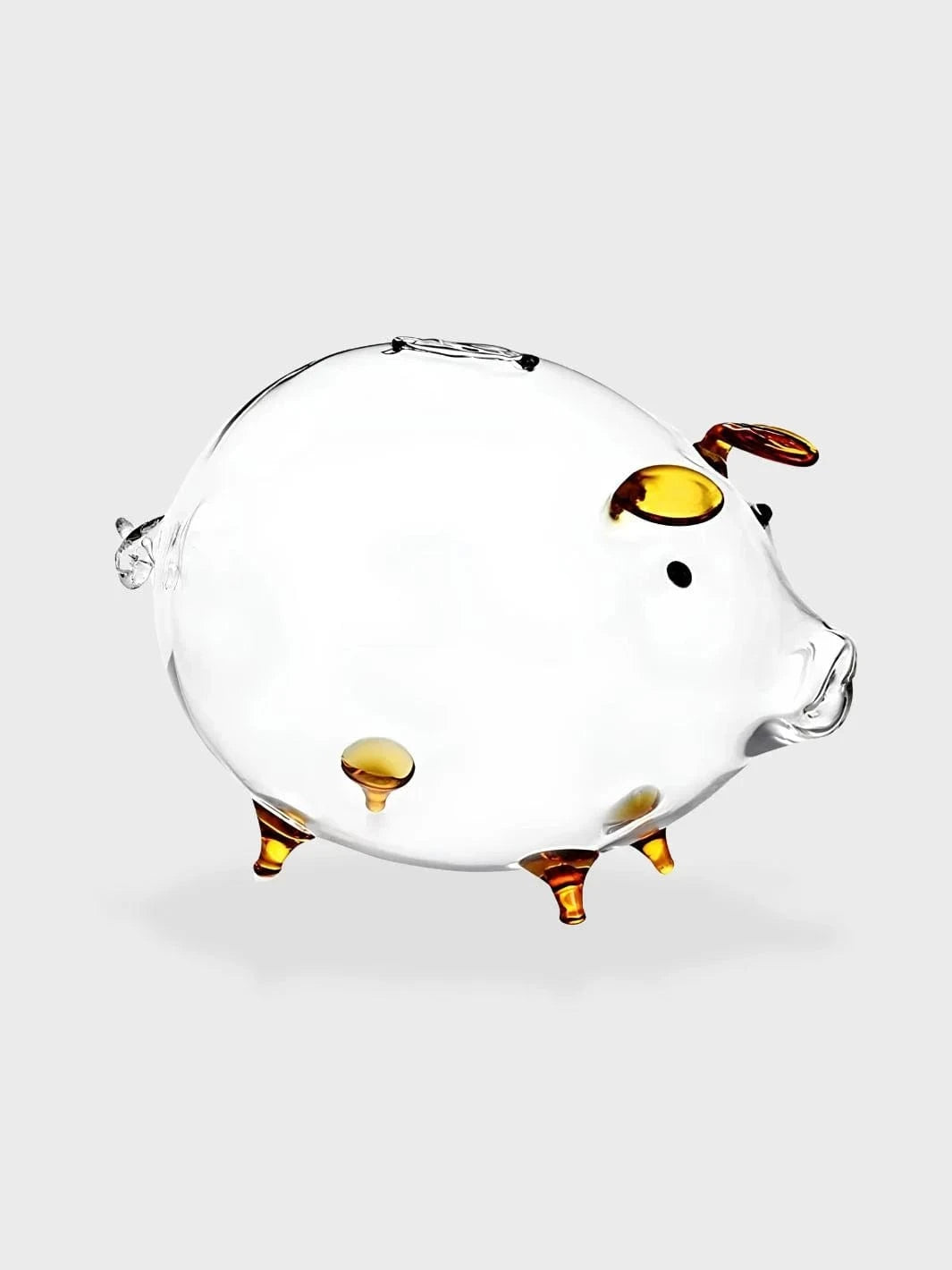 Tirelire cochon en verre Jaune