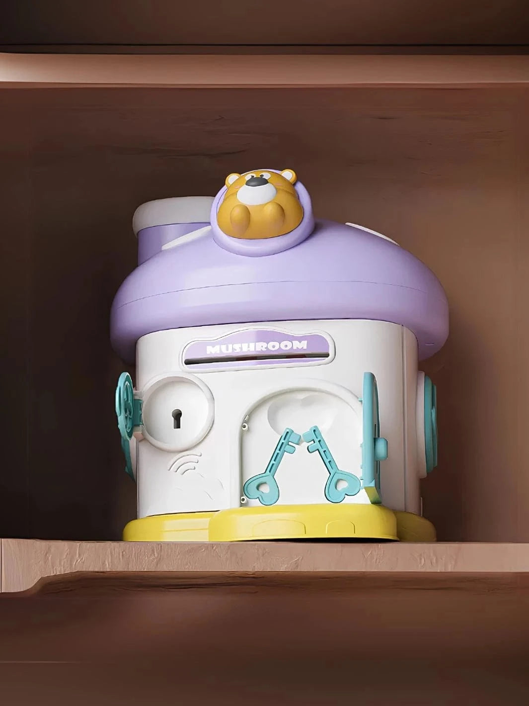 Tirelire maison champignon Violet