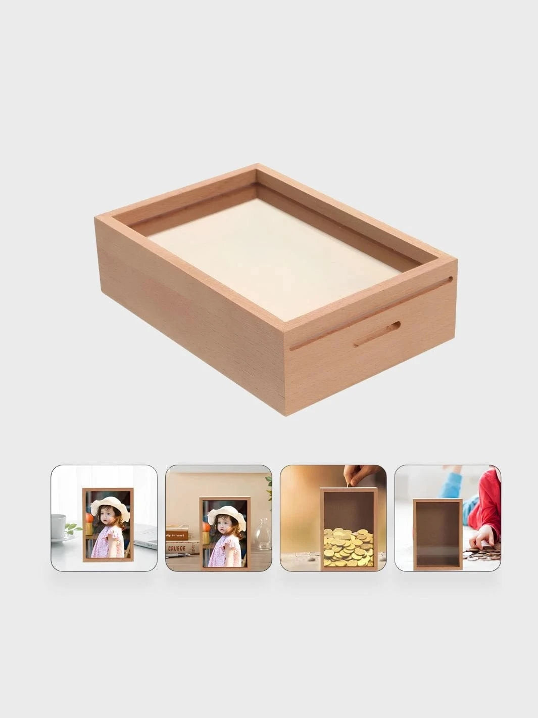 Tirelire cadre en bois