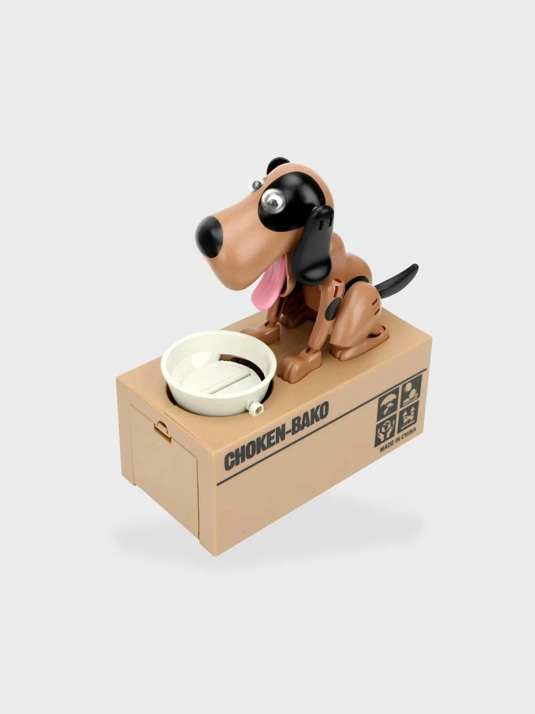 Tirelire chien voleur marron