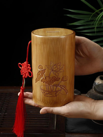 Tirelire chinoise en bois