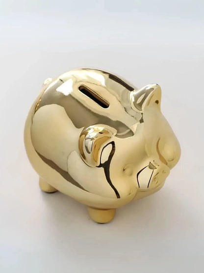 Tirelire cochon doré