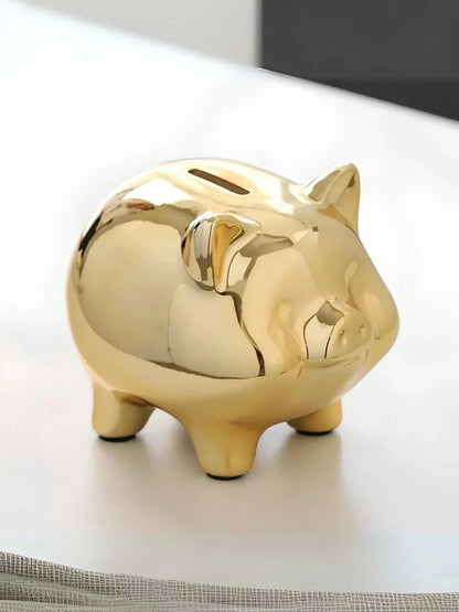 Tirelire cochon doré