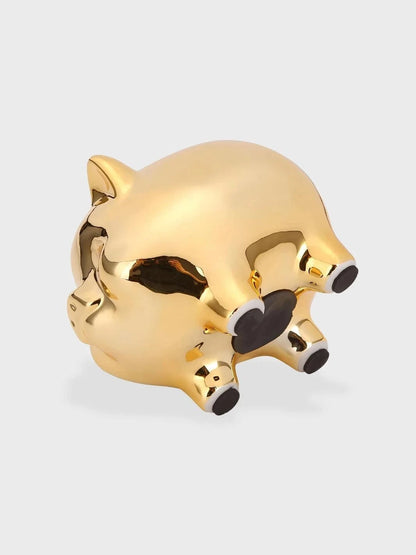 Tirelire cochon doré