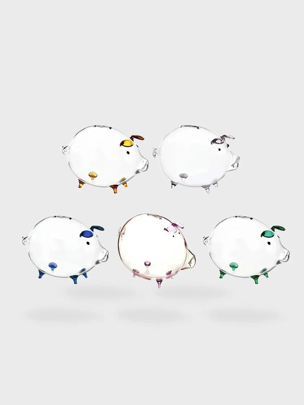 Tirelire cochon en verre