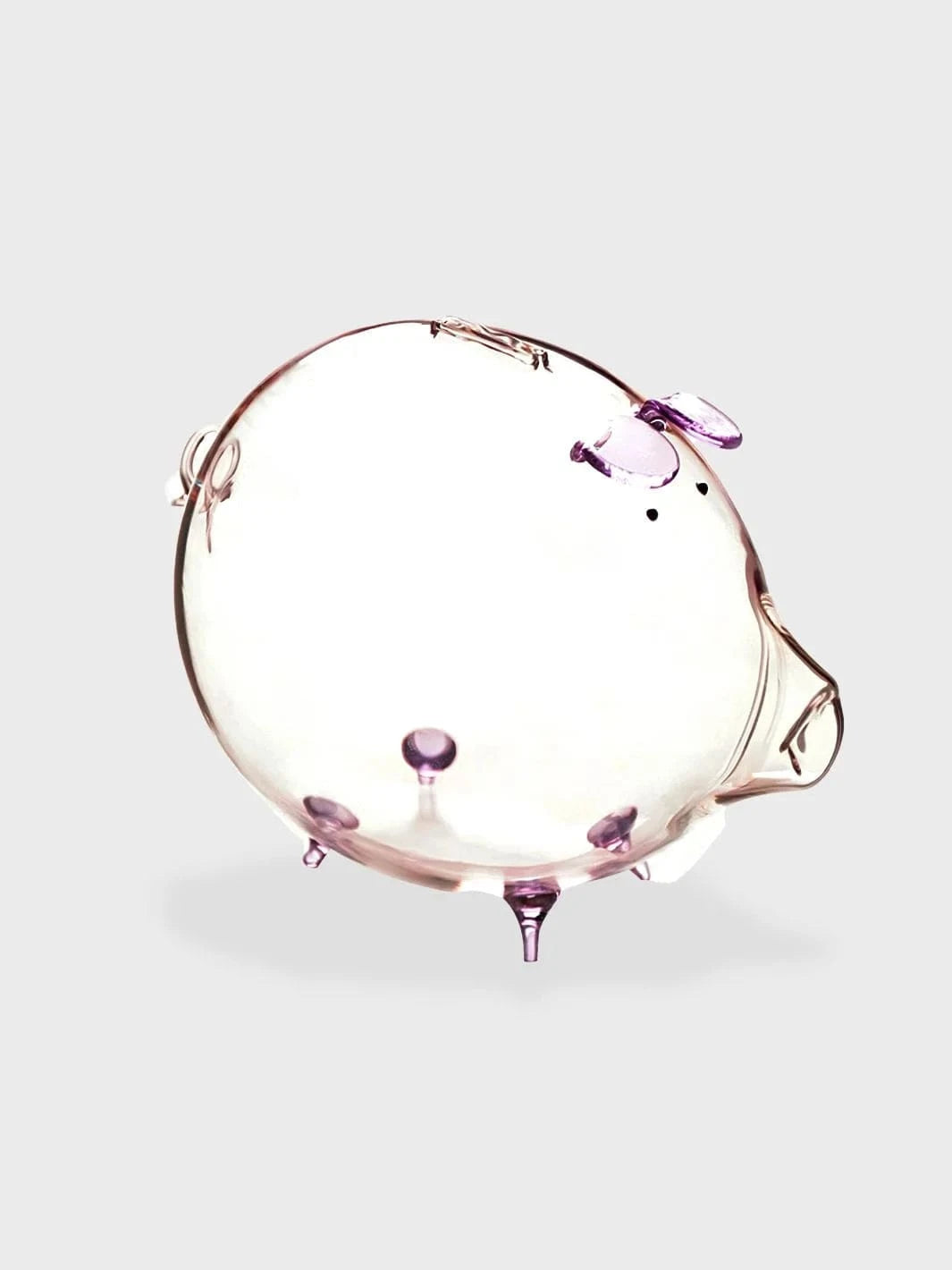 Tirelire cochon en verre Rose