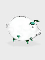 Tirelire cochon en verre Vert