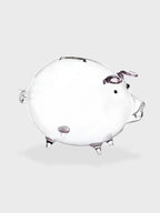 Tirelire cochon en verre Violet