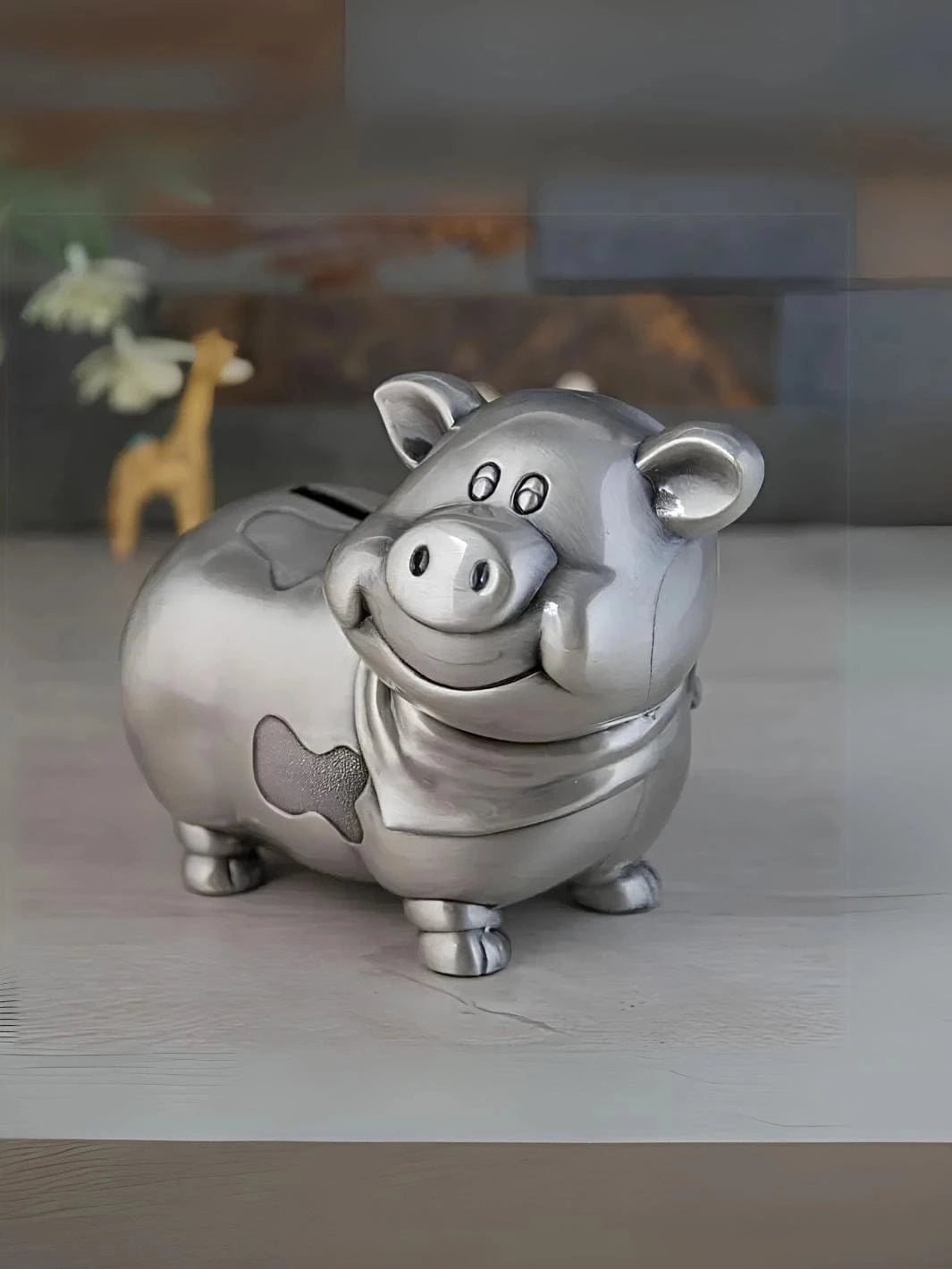 Tirelire cochon métal