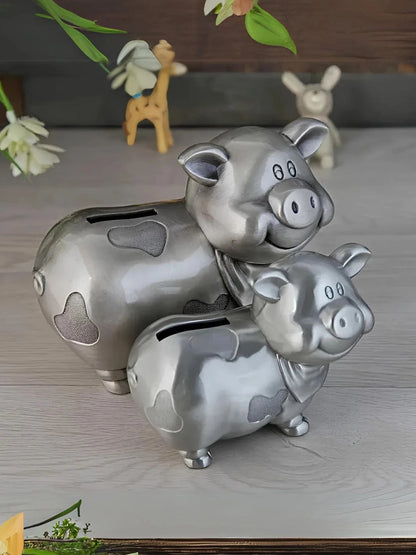 Tirelire cochon métal