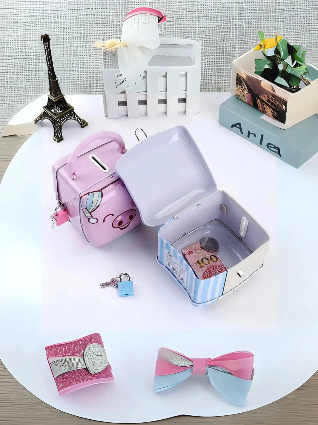 Tirelire cochon multicolore