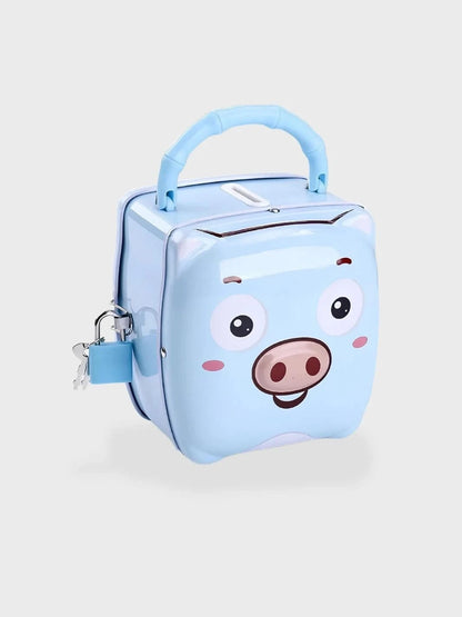 Tirelire cochon multicolore Bleu