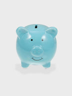 Tirelire cochon porcelaine Bleu