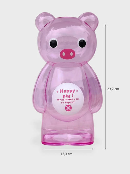 Tirelire Cochon rose transparente Père