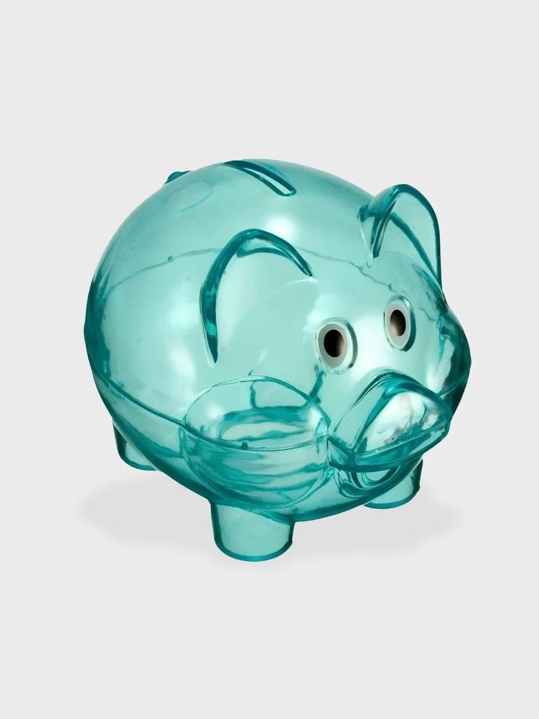 Tirelire cochon transparente Bleu / 10 × 7 × 8 cm