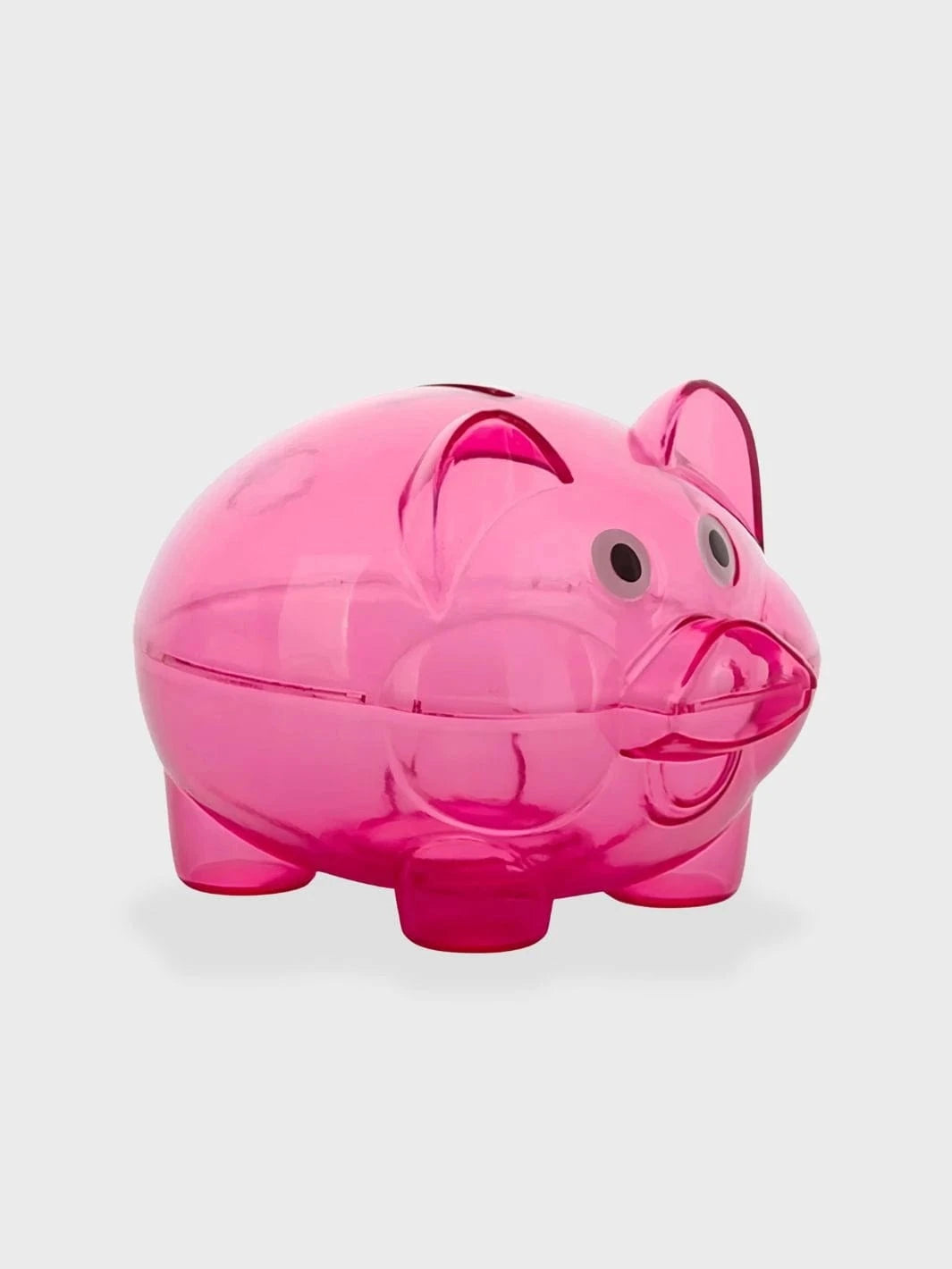 Tirelire cochon transparente Rose / 10 × 7 × 8 cm