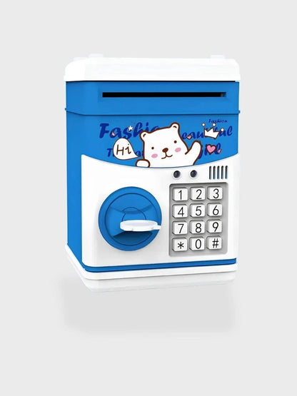 Tirelire coffre-fort avec code Bleu