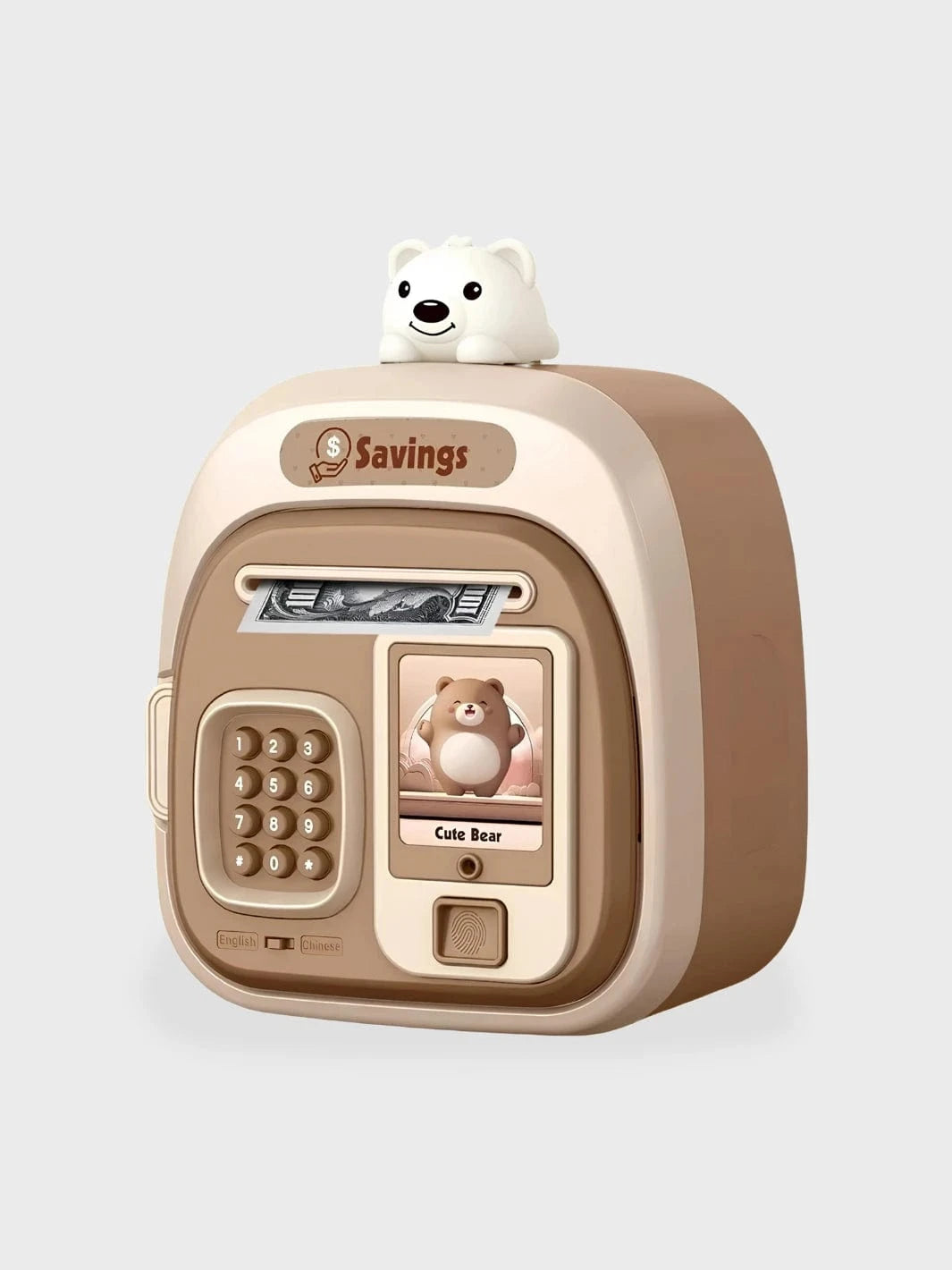 Tirelire coffre fort enfant Marron