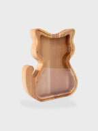 Tirelire en bois animaux Chat