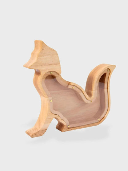 Tirelire en bois animaux Renard