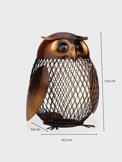 Tirelire en métal en forme de Hibou