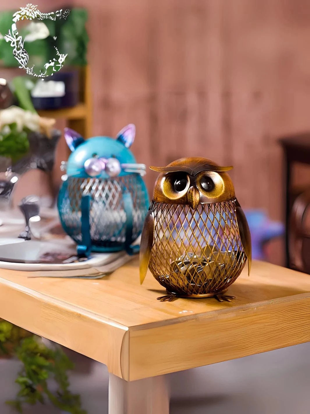 Tirelire en métal en forme de Hibou