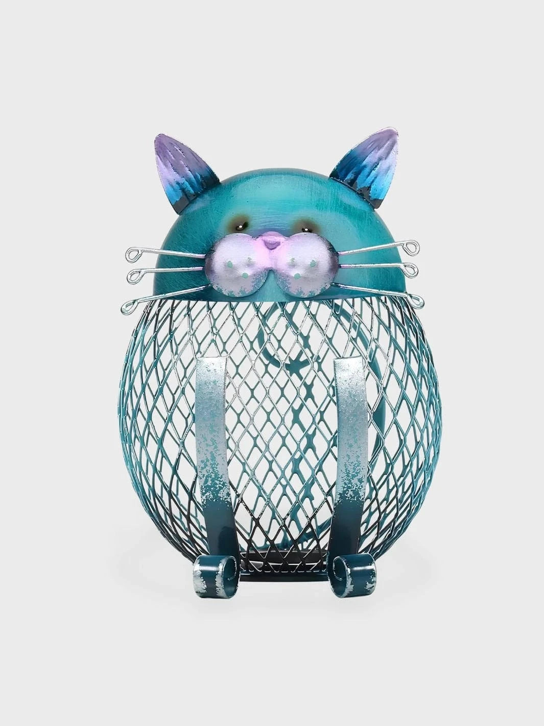 Tirelire en métal en forme de Hibou Bleu