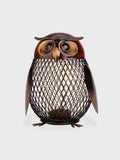 Tirelire en métal en forme de Hibou Marron