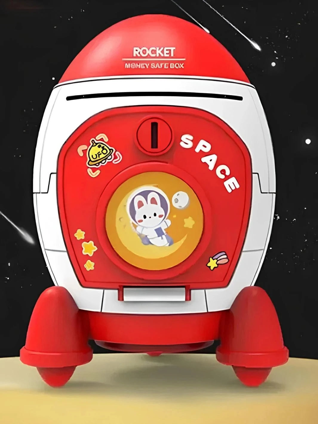 Tirelire fusée enfant Rouge