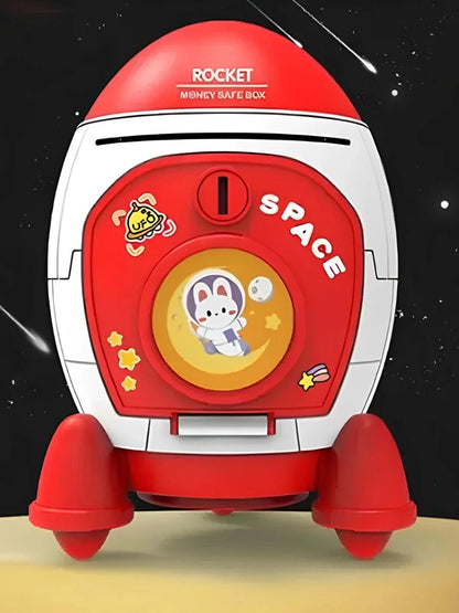 Tirelire fusée enfant Rouge