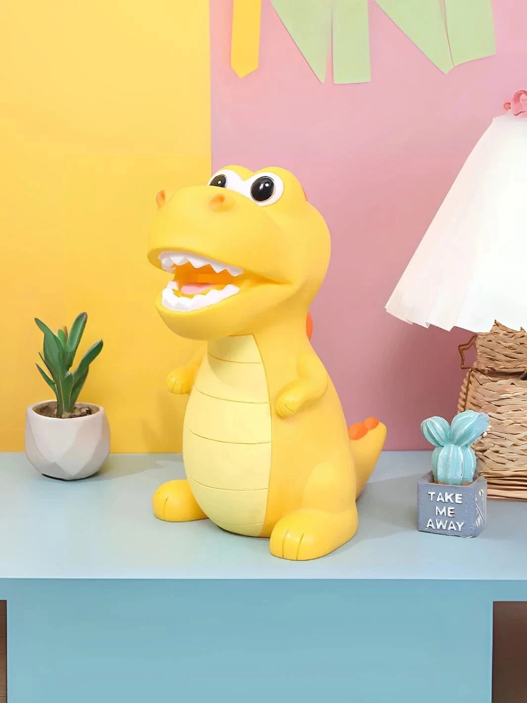 Tirelire garçon dinosaure Jaune