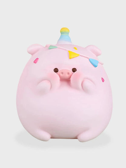 Tirelire gros cochon Bleu / 17 x 16 cm