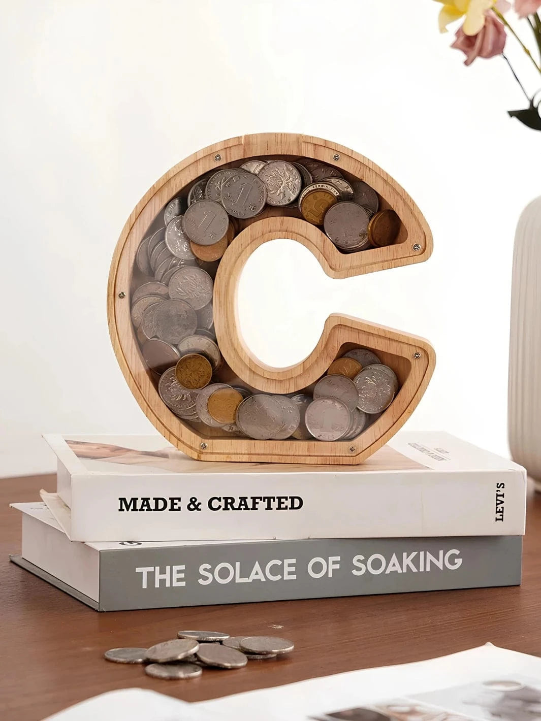 Tirelire lettre en bois