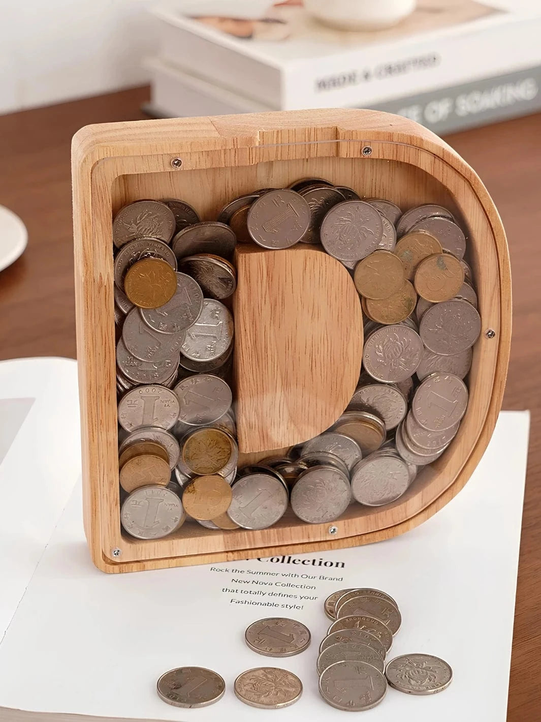 Tirelire lettre en bois