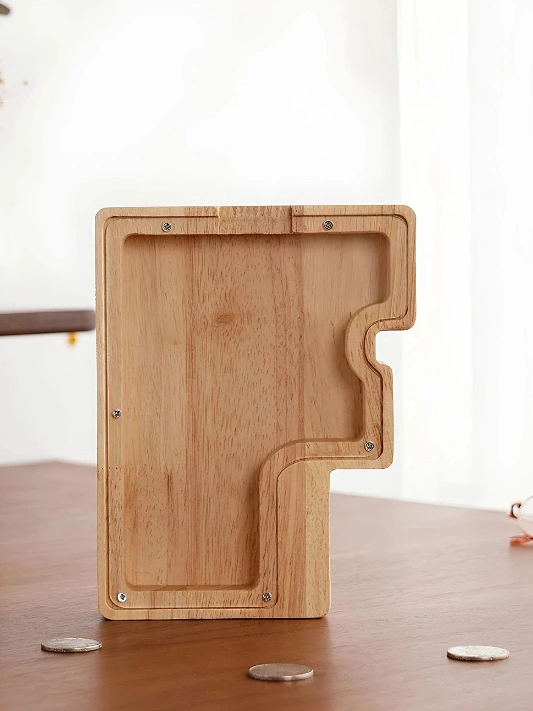 Tirelire lettre en bois F