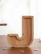 Tirelire lettre en bois J