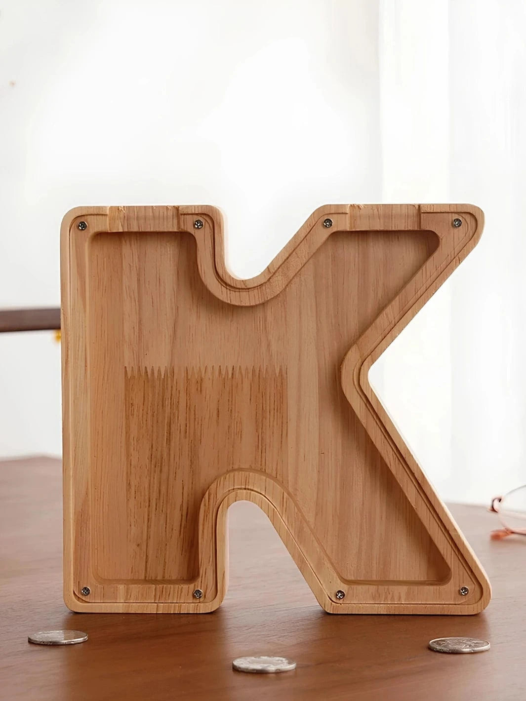 Tirelire lettre en bois K