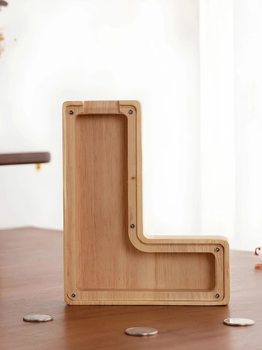 Tirelire lettre en bois L