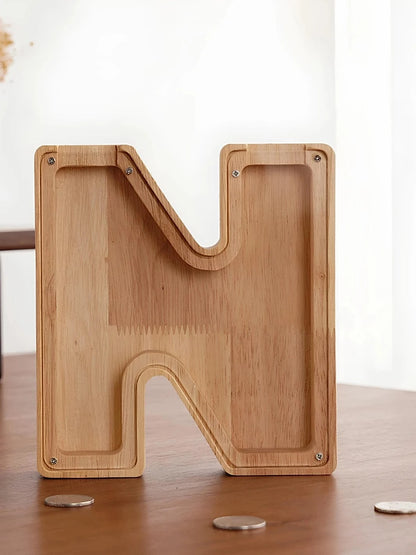 Tirelire lettre en bois N
