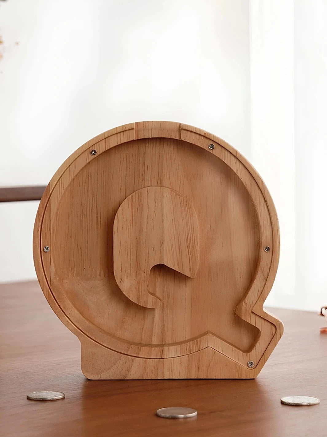 Tirelire lettre en bois Q