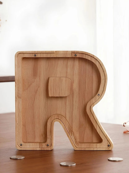 Tirelire lettre en bois R