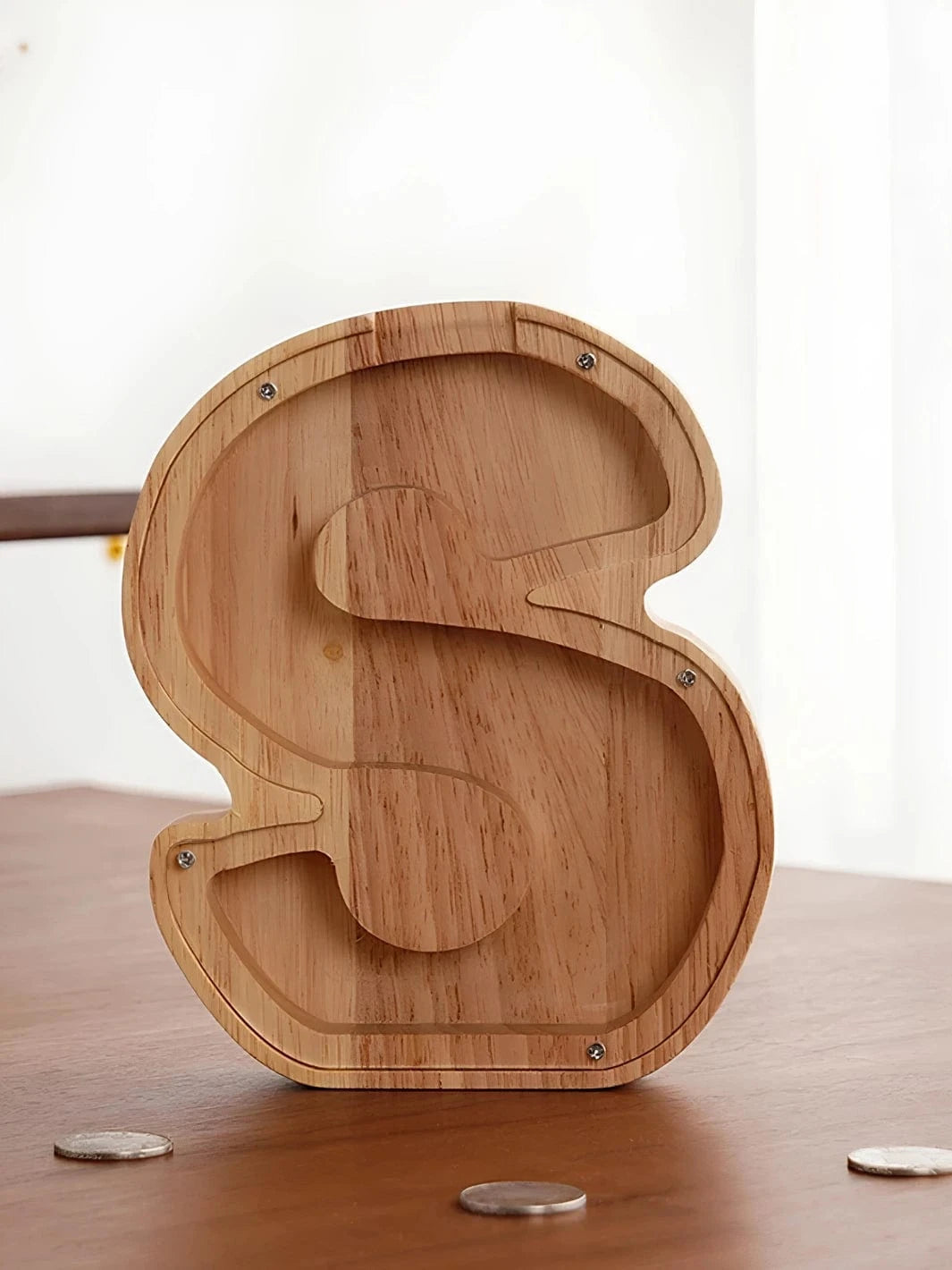 Tirelire lettre en bois S