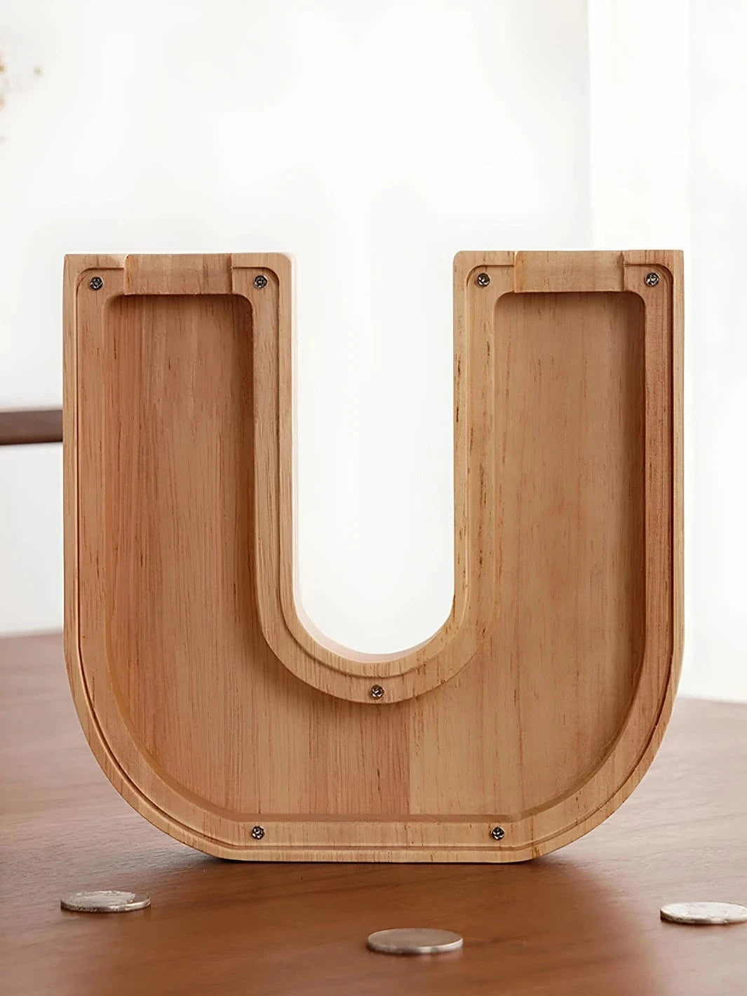 Tirelire lettre en bois U