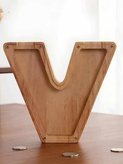 Tirelire lettre en bois V