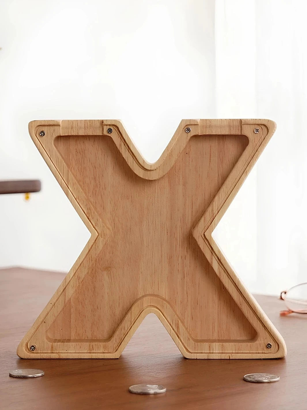 Tirelire lettre en bois X