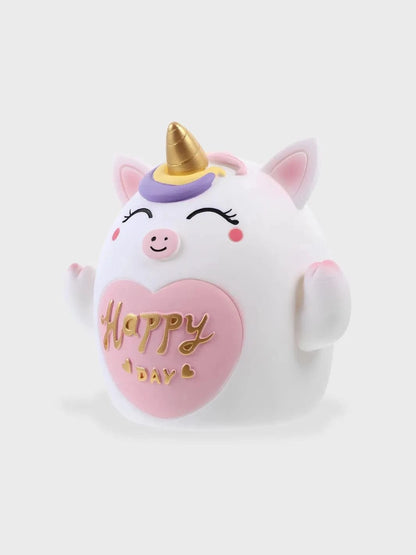 Tirelire Licorne Happy day Blanc