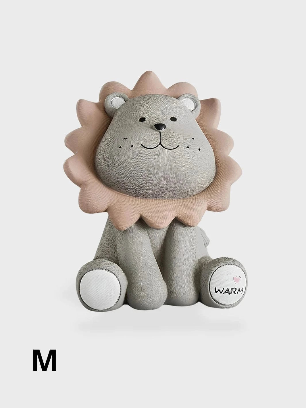 Tirelire Lion Gris / M - 17 x 13 x 12