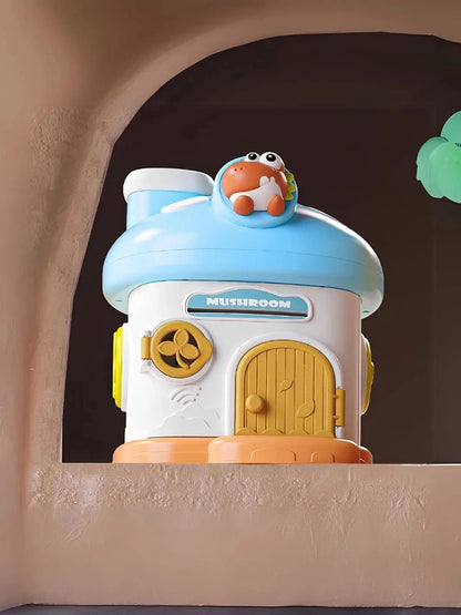 Tirelire maison champignon Bleu