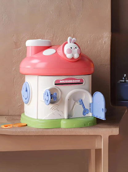 Tirelire maison champignon Rouge