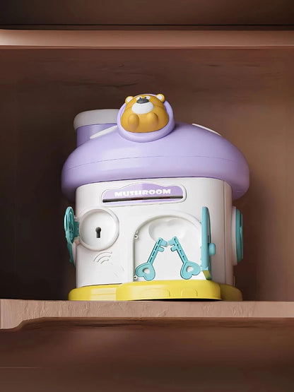 Tirelire maison champignon Violet